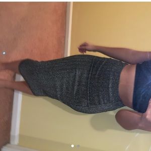 Black Sparkly Midi Skirt